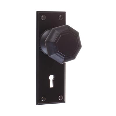 Shaftesbury Knob, Ripley Keyhole Plate, Matt Black