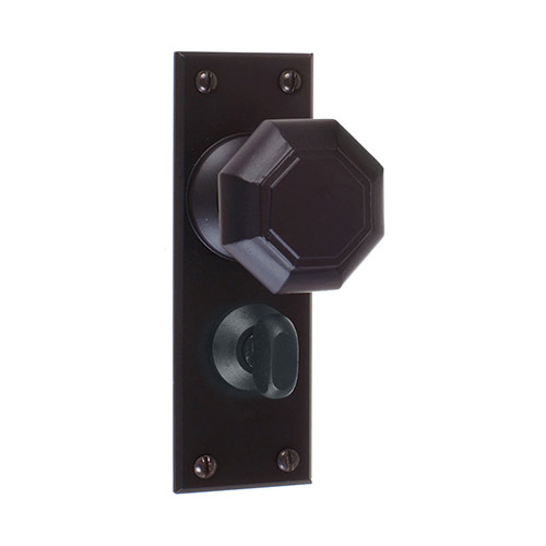 Shaftesbury Knob, Bristol Privacy Plate,Matt Black