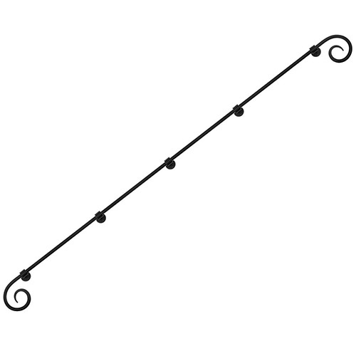 4m Crook Handrail in Matt Black