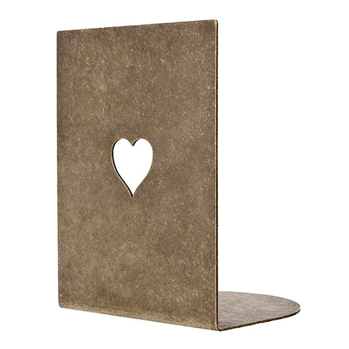 Heart Bookend in Antiqued Brass