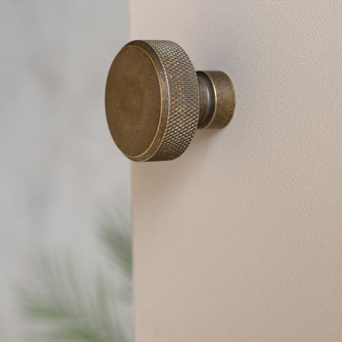 Large Richford Cabinet Knob in Antiqued Brass