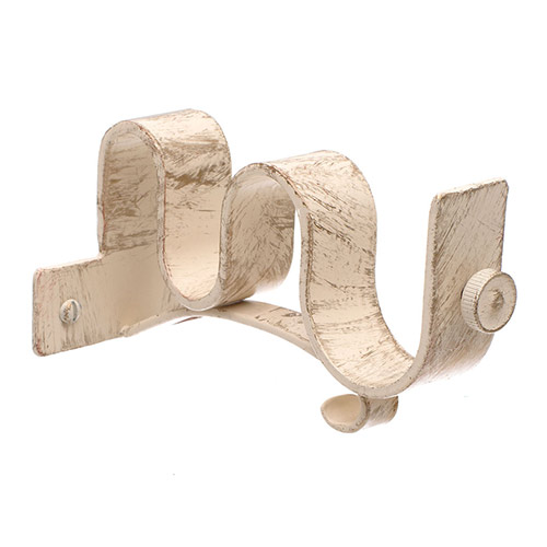 38/20mm Double Pole Centre Bracket in Old Ivory