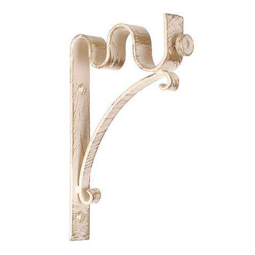 20/12mm Double Pole Standard Bracket in Old Ivory