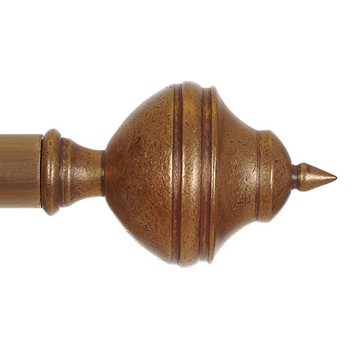 25mm Brass Empire Finial in Antiqued Brass