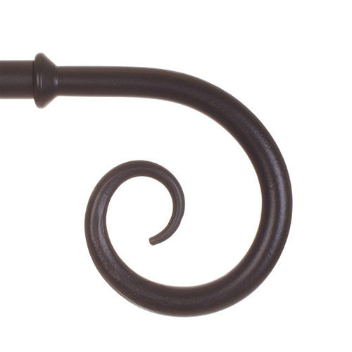 20mm Crook Finial in Matt Black