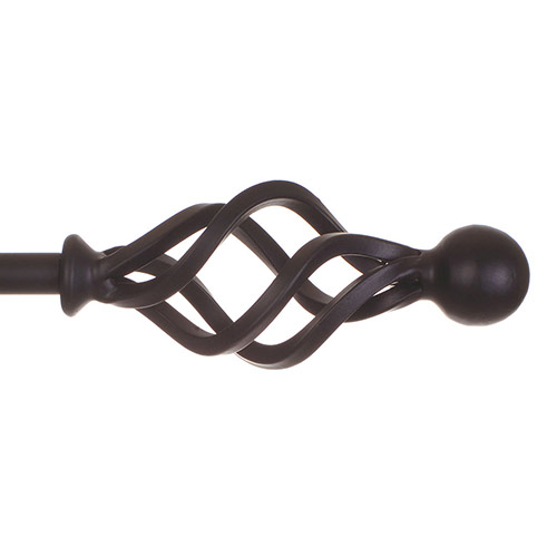 12mm Cage & Ball Finial in Matt Black