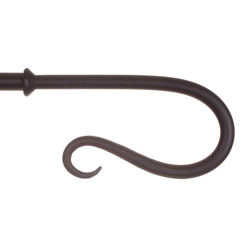 20mm Shepherd's Crook Finial in Matt Black