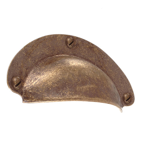 Schoolhouse Drawer and Cupboard Pull in Antiqued Brass