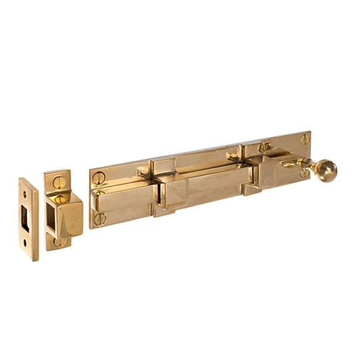 Priory Door Bolt in Polished Brass