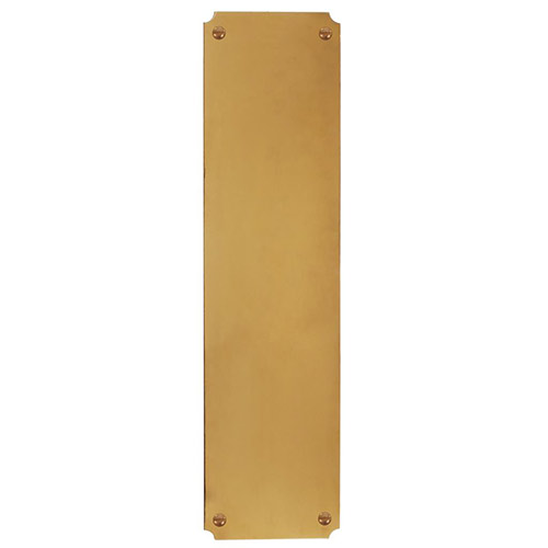 Corner Notch Finger Plate in Polished Brass