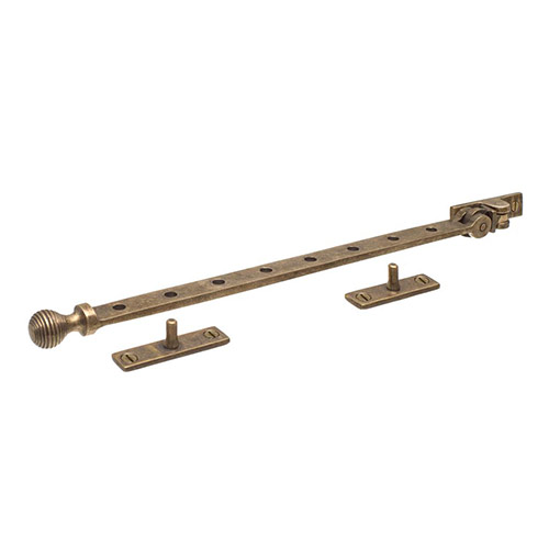 30cm Georgian Window Stay in Antiqued Brass