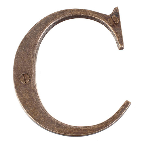 Letter C in Antiqued Brass