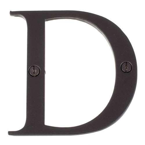Letter D in Matt Black
