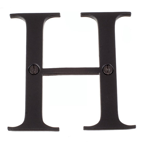 Letter H in Matt Black