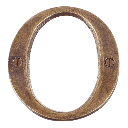 Letter O in Antiqued Brass
