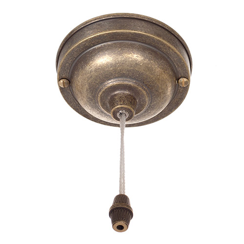 Ceiling Switch and Cover in Antiqued Brass