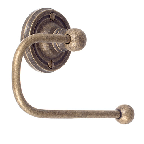 Bletchley Loo Roll Holder in Lacquered Antiqued Brass