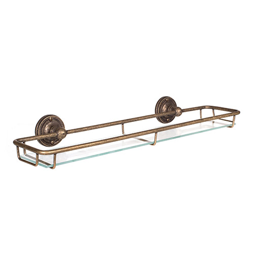 Bletchley Shelf in Lacquered Antiqued Brass