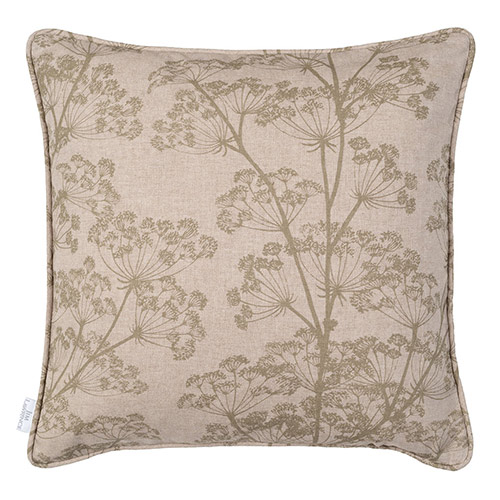 Cushion Cover in Reversed Soft Green Cow Parsley