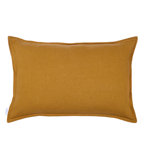 60cm Oxford Rectangular Cushion Cover in Ochre Waterford Linen