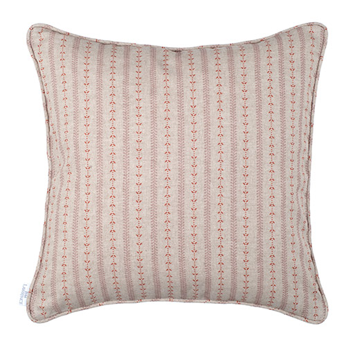45cm Piped Cushion Cover in Coral Cottage Stripe