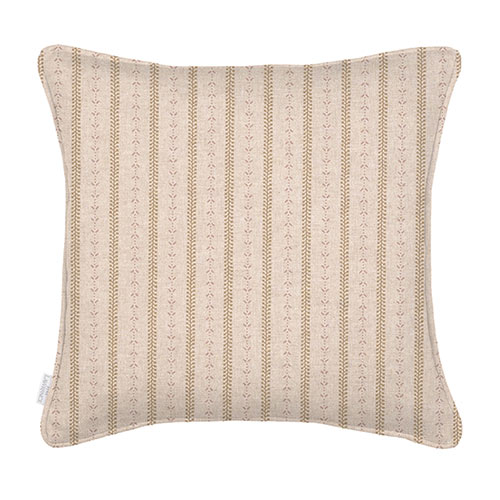 45cm Piped Cushion Cover In Gold Cottage Stripe