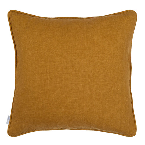 45cm Piped Cushion Cover in Ochre Waterford Linen