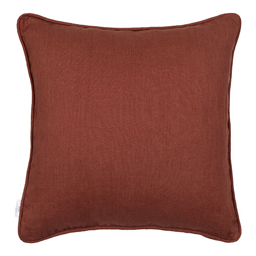 45cm Piped Cushion Cover in Paprika Waterford Linen