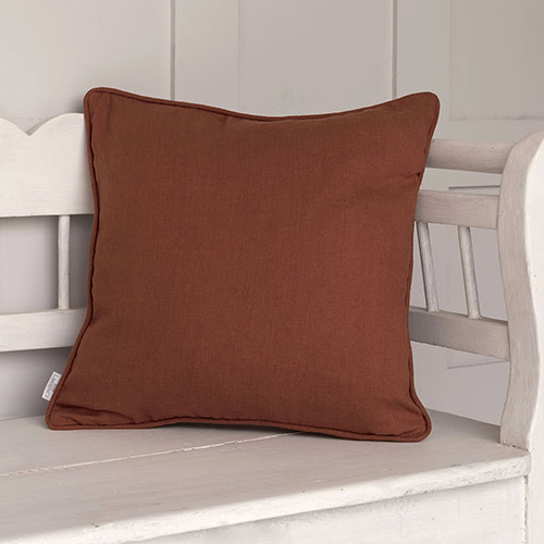 45cm Piped cushion in Paprika Waterford Linen