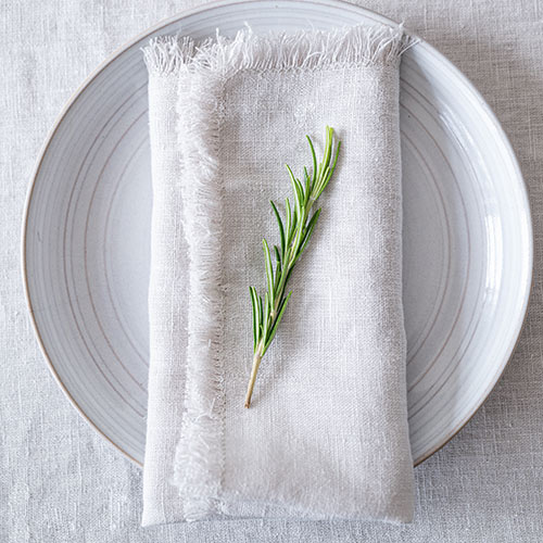 Set of 2 Napkins in Soft Grey Waterford Linen