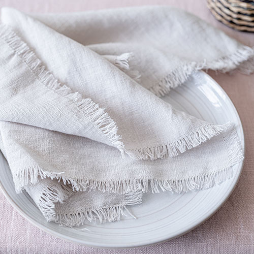 Set of 2 Napkins in Soft Grey Waterford Linen