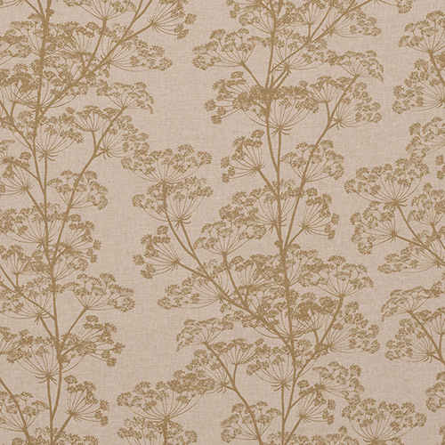 Cow Parsley Fabric in Reversed Gold