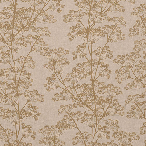 Cow Parsley Fabric in Reversed Gold