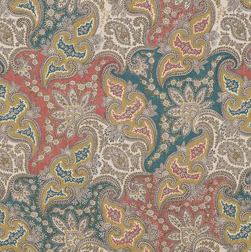 Norwood Fabric in Red and Teal