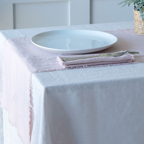Table Runner in Vintage Pink Waterford Linen
