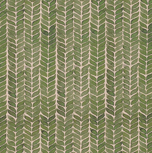 Watercolour Leaf Fabric in Rich Green