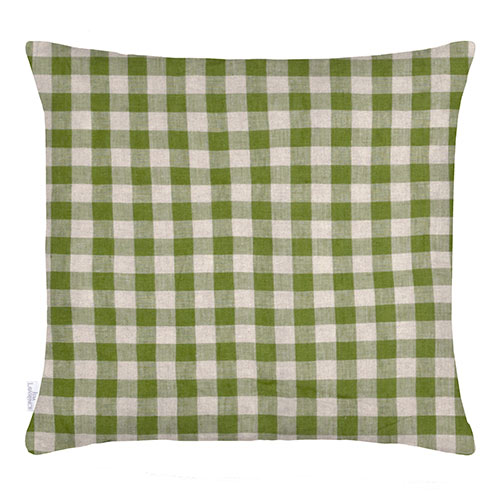 50cm Knife Edge Cushion Cover in Green Killarney Linen