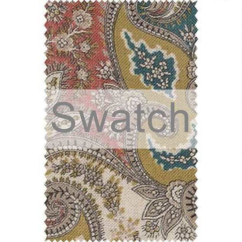 Swatch of Norwood Fabric in Red and Teal