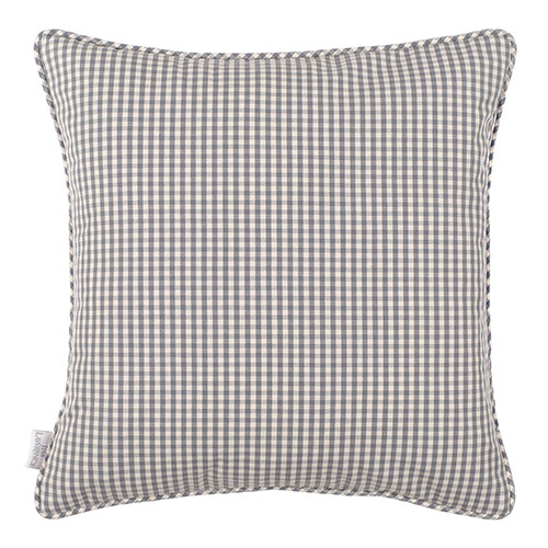 Longford Gingham Cushion Cover in Stone Grey