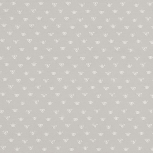 Honey Bees Fabric in Soft Grey