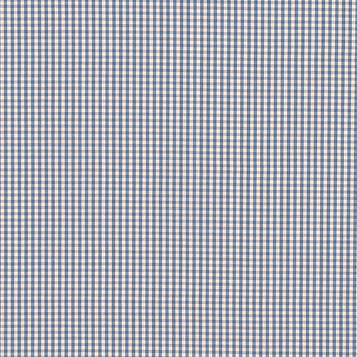 Longford Gingham Fabric in Azure Blue