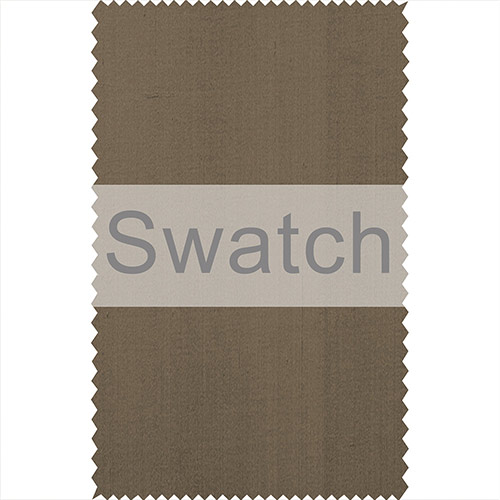 Swatch of Plain Silk Dupion in Bronze Brown