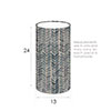 13cm Narrow Cylinder in Indigo Watercolour Leaf