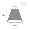 15cm Pendant Empire in Mouse Waterford Linen