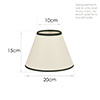 20cm Empire Shade in Parchment with Black Trim 