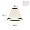 20cm Pendant Empire Shade in Parchment with Black Trim 