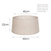 45cm Wide French Drum Shade in Natural Lara Voile, Clear Lining