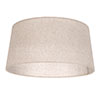 45cm Wide Pendant French Drum Shade in Natural Lana Voile, Clear Lining