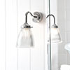 Fisher Bathroom Wall Light With Blake Arm in Nickel