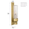 Raydon Fluted Wall Light in Burnished Brass